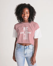 Load image into Gallery viewer, Women&#39;s Color Block Lounge Cropped Tee
