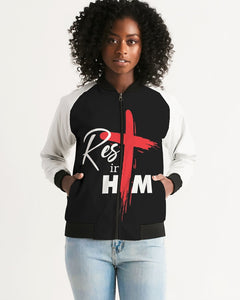Rest In Him Women's Two-Tone Bomber Jacket